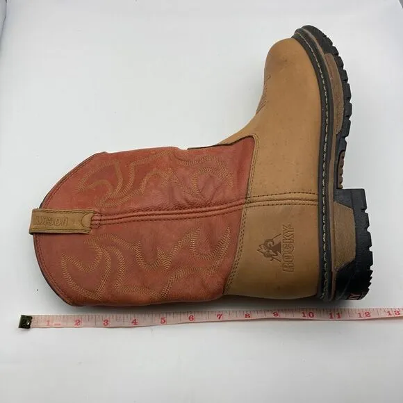 Original Rocky Ride Women’s Western Cowboy Boots Size 9M/26cm Brown/Brick Color