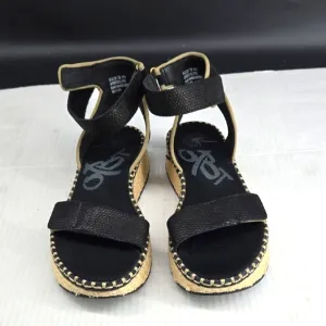 OTBT Reflector Black Sandals Espadrilles With Leather 7.5