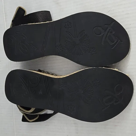 OTBT Reflector Black Sandals Espadrilles With Leather 7.5
