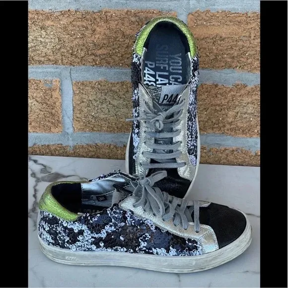 P448 John Sequin Sneakers size 6
