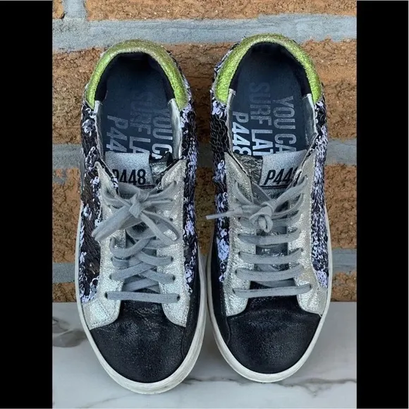 P448 John Sequin Sneakers size 6