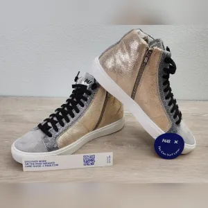 P448 Starbs Panama Metallic High Top Sneakers shoes 39 New Italy surf later 8.5