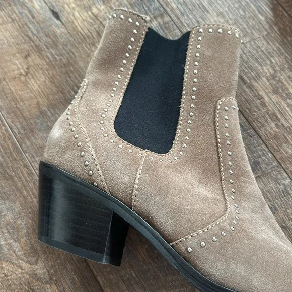 PAIGE Studded Brown Ankle Boots
