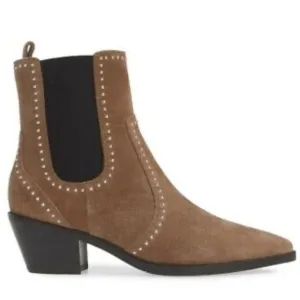 PAIGE Studded Brown Ankle Boots