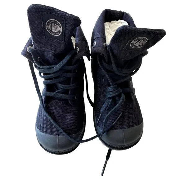 Palladium Boys Baggy Varsity Hi Top Sneaker BOOTS 82353060 Canvas Black