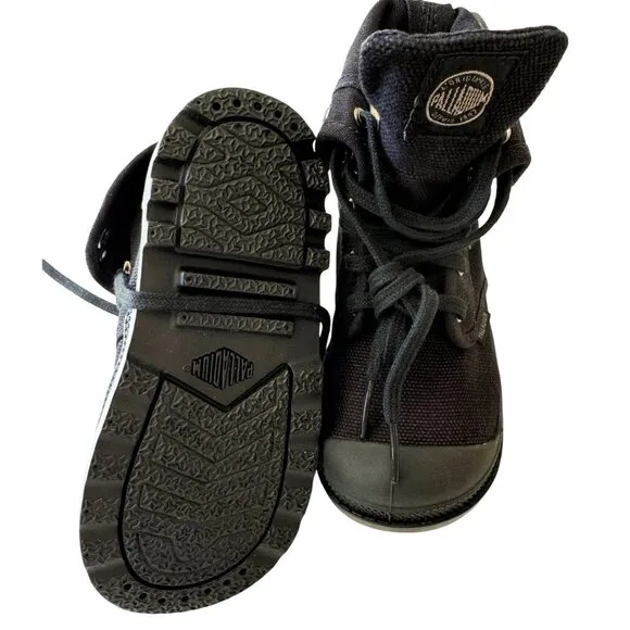 Palladium Boys Baggy Varsity Hi Top Sneaker BOOTS 82353060 Canvas Black