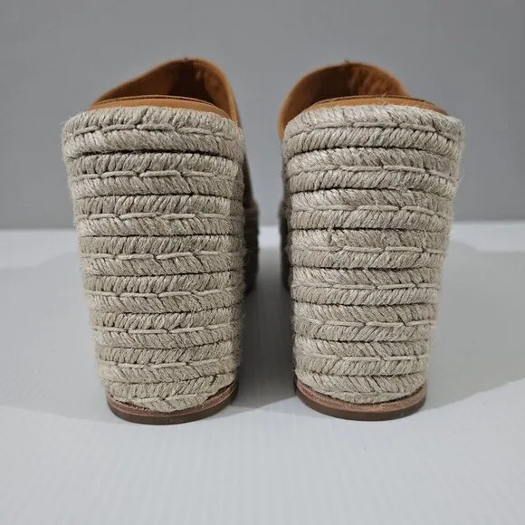 Paloma Barcelo Hebe Wedge Clog Mule Espadrille Womens Orche Orange Leather EU 40