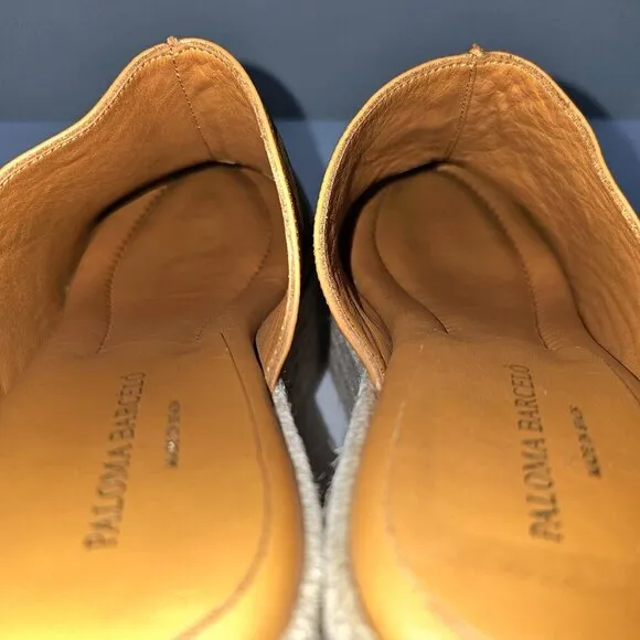 Paloma Barcelo Hebe Wedge Clog Mule Espadrille Womens Orche Orange Leather EU 40