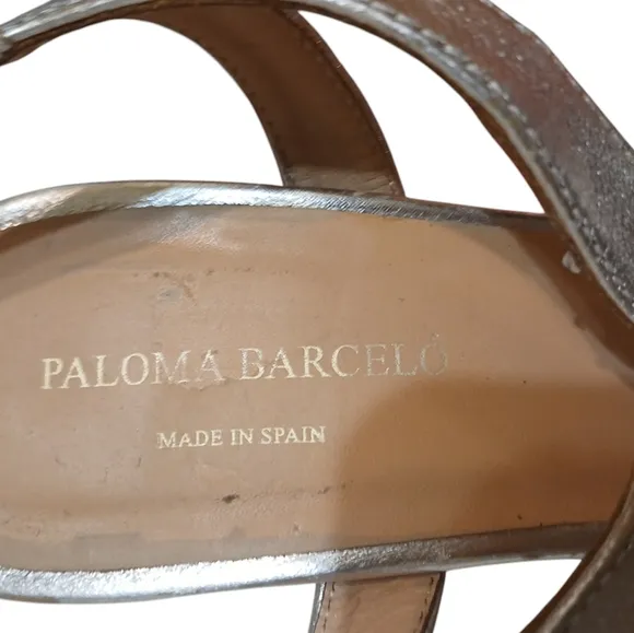 Paloma Barcelo Silvet Leather Wedge Sandals Women's Spanish Espadrilles size 6