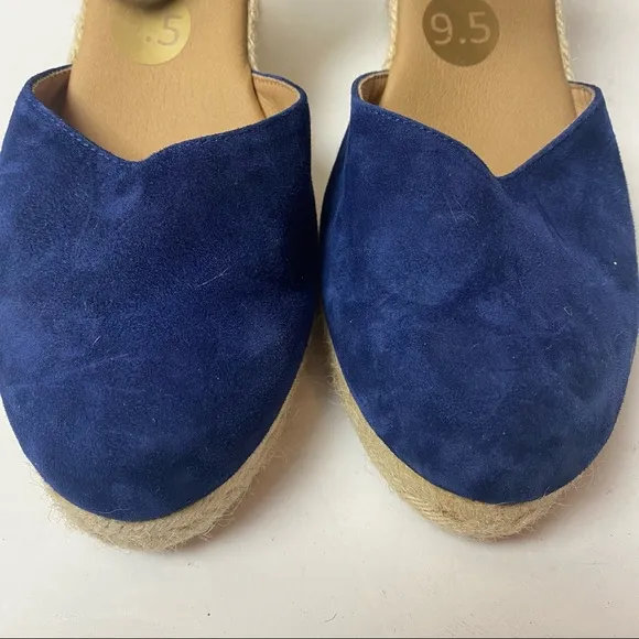 Paseart Espadrilles Sandals Navy Blue Strappy Sandals Suede Size 9.5 41 Spain