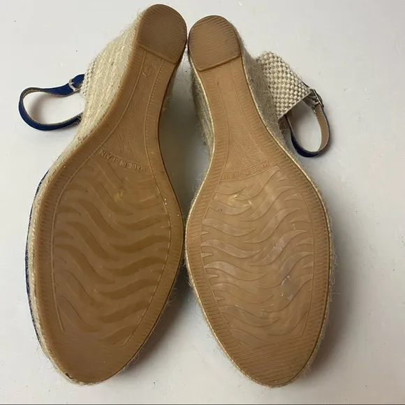 Paseart Espadrilles Sandals Navy Blue Strappy Sandals Suede Size 9.5 41 Spain