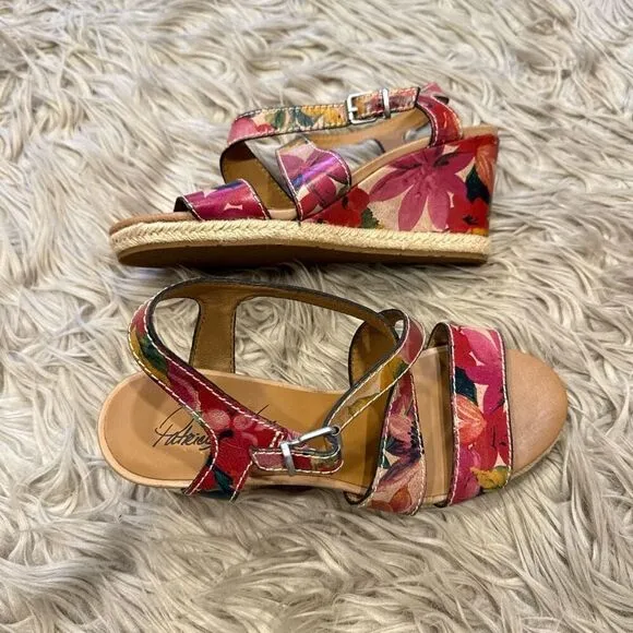 Patricia Nash floral wedge sandals size 8.5