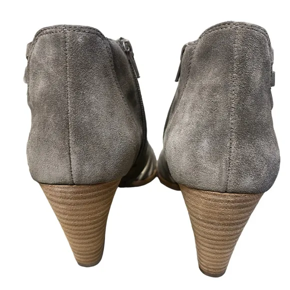 Paul Green Cynthia Cage Woven Leather Suede Peep Toe Heel Austria Sz 5.5 US 7.5