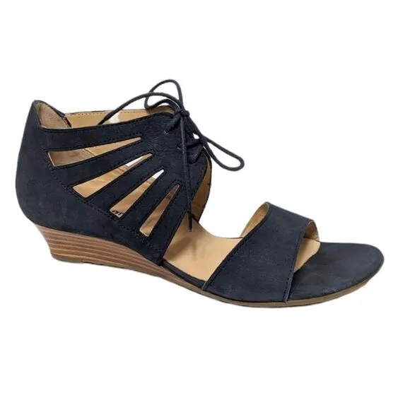 PAUL GREEN Suede Cutout Wedge Lace-Up Shoes 7.5