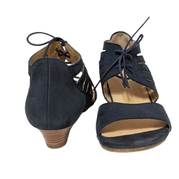 PAUL GREEN Suede Cutout Wedge Lace-Up Shoes 7.5
