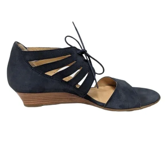PAUL GREEN Suede Cutout Wedge Lace-Up Shoes 7.5