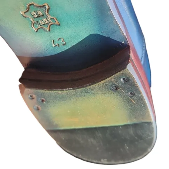 Paul Parkman Men's Captoe Oxfords Blue &amp; Turquoise (ID#1744-BTQ)