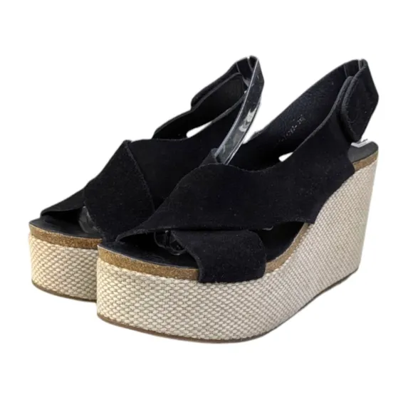Pedro Garcia Denia Crisscross Wedge Sandals $595 Size 38.5  US 8.5    S3374