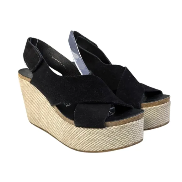 Pedro Garcia Denia Crisscross Wedge Sandals $595 Size 38.5  US 8.5    S3374