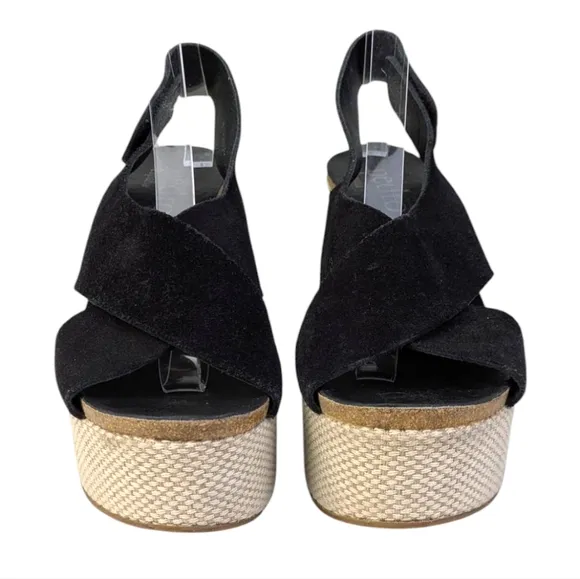 Pedro Garcia Denia Crisscross Wedge Sandals $595 Size 38.5  US 8.5    S3374