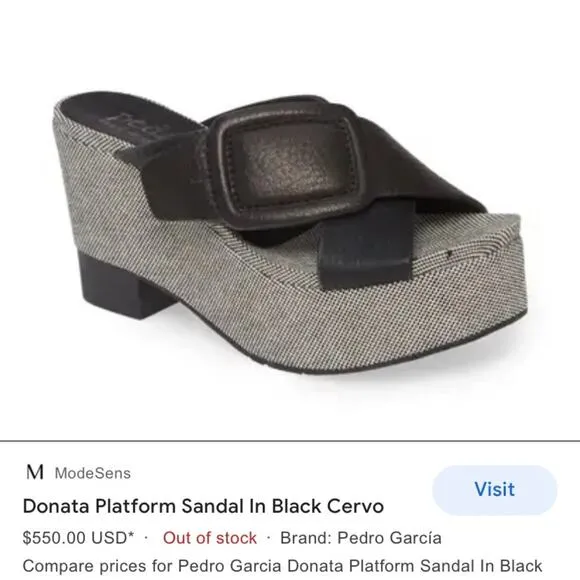 Pedro Garcia Donata wedge platform shoes 39 1/2 FIRM