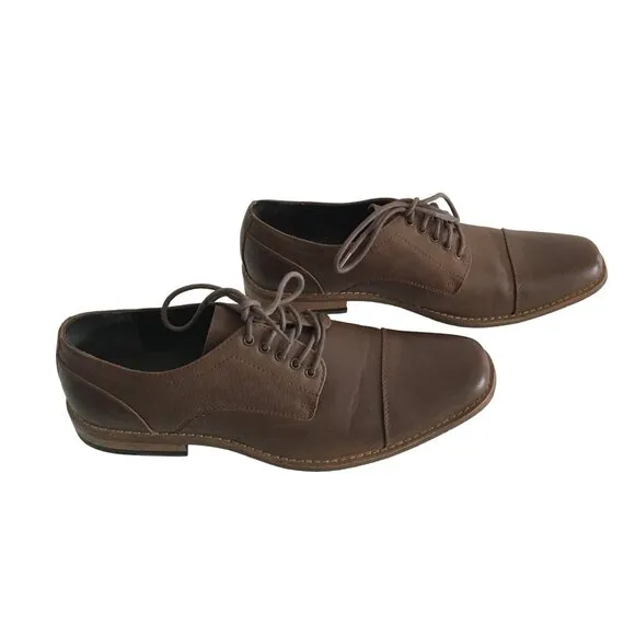 PERRY ELLIS- MENS BROWN COMFY LACE UP SHOES SIZE 11.5