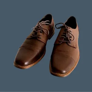 PERRY ELLIS- MENS BROWN COMFY LACE UP SHOES SIZE 11.5