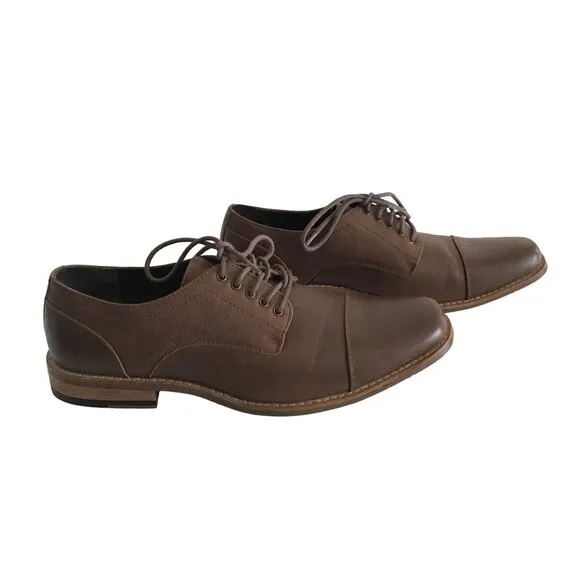 PERRY ELLIS- MENS BROWN COMFY LACE UP SHOES SIZE 11.5