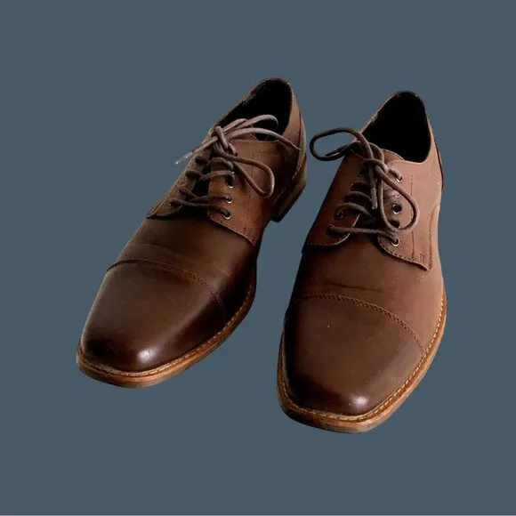 PERRY ELLIS- MENS BROWN COMFY LACE UP SHOES SIZE 11.5