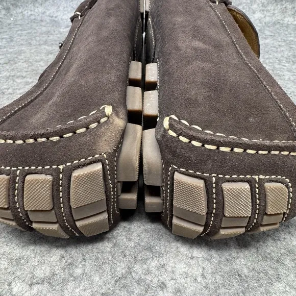 Peter Millar Driving Moccasins Shoes Men 12M Brown Suede Silver Horsebit Loafers