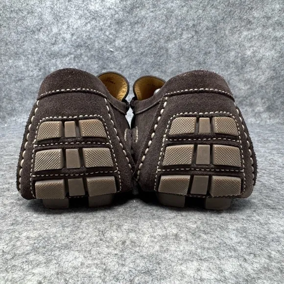 Peter Millar Driving Moccasins Shoes Men 12M Brown Suede Silver Horsebit Loafers