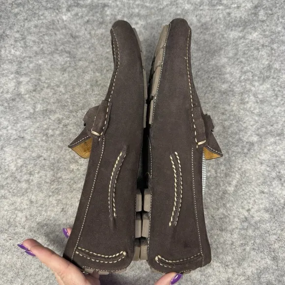 Peter Millar Driving Moccasins Shoes Men 12M Brown Suede Silver Horsebit Loafers