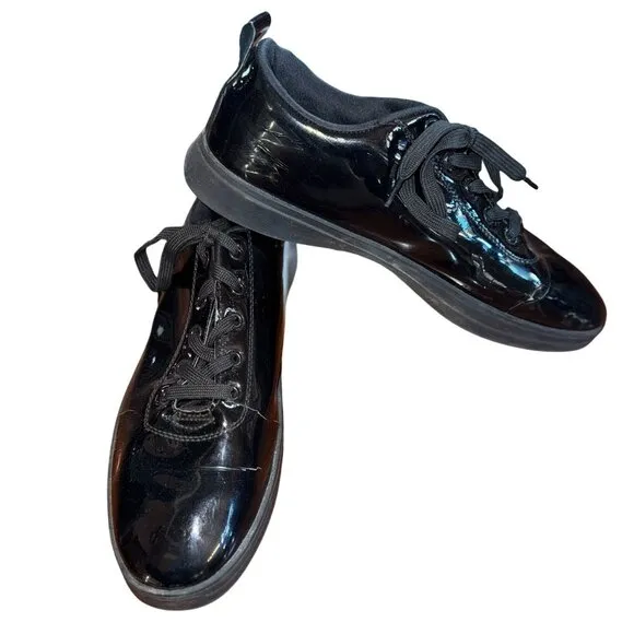 Phillip Plein Black Lion Head Patent Leather Low Top Shoes LACE UP MENS Sz 10.5