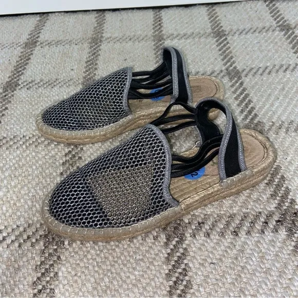 PICON Handmade Spain wedge espadrilles 6.5 fishnets sparkling sandals