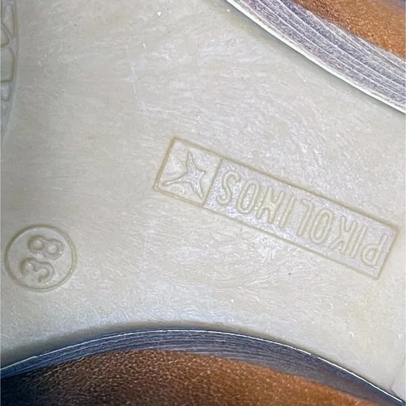 Pikolinos Capri Womens Size 38 US 7.5-8 Cut Out Wedge Sandals Brown Leather