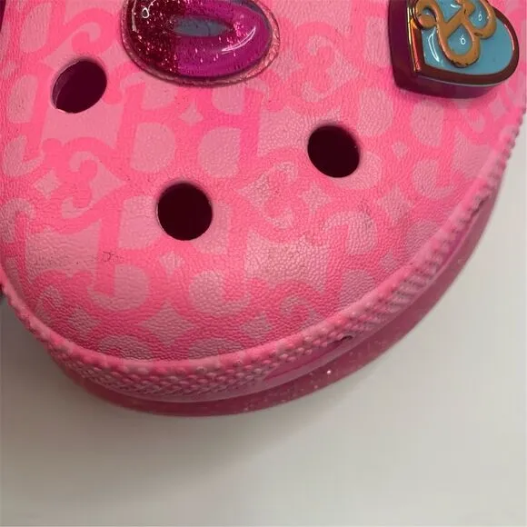 Pink MEGACrocs with Barbie Jibbitz Charms Unisex Clogs