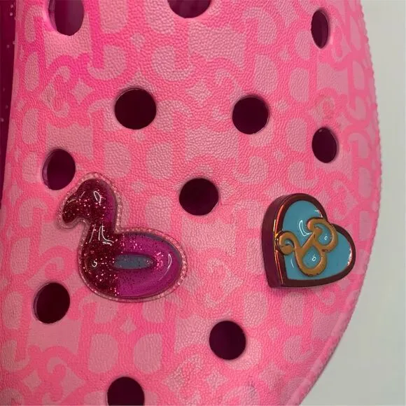 Pink MEGACrocs with Barbie Jibbitz Charms Unisex Clogs