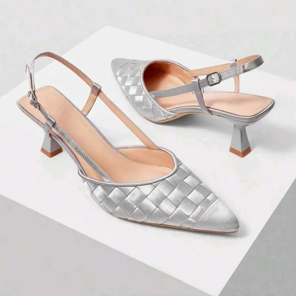 POINTED TOE WOVEN STILETTO HIGH HEEL LADIES FASHION PUMPS, VALENTINE'S