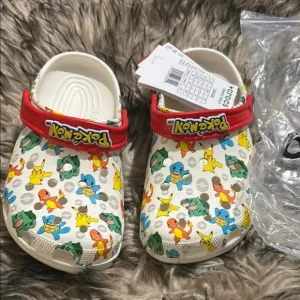 Pokemon Kids Clogs - White and Red pikachu pokemon clog size 2