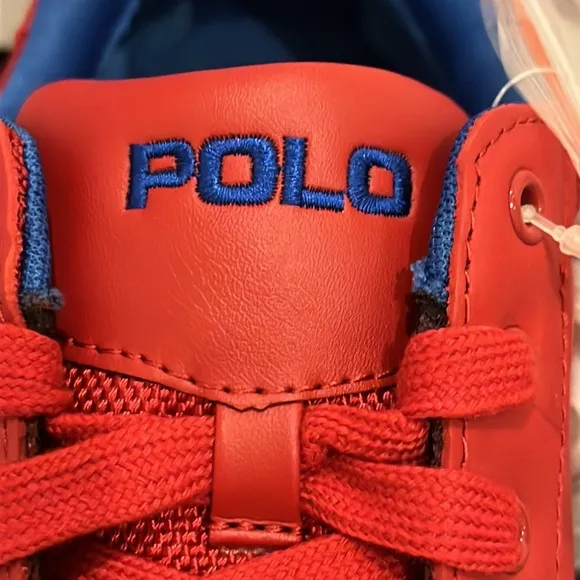Polo Ralph Lauren Hernando Leather Shoes Sneakers red royal blue Men’s Size 9