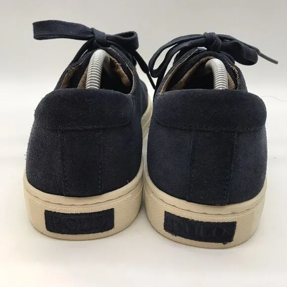 Polo Ralph Lauren Jermain Suede Sneakers Men's 12 D Navy Blue Lace Up Low Shoes