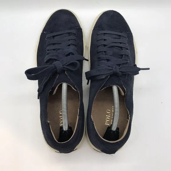 Polo Ralph Lauren Jermain Suede Sneakers Men's 12 D Navy Blue Lace Up Low Shoes
