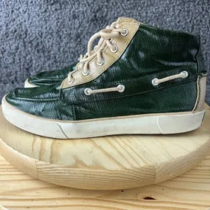 Polo Ralph Lauren Lander Chukka Mens 9 Green Coated Canvas High Top Sneakers