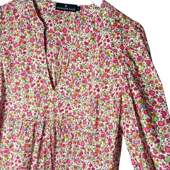 Pomander Place Ditsy Floral Kenzo Tiered Mini Dress Size XL