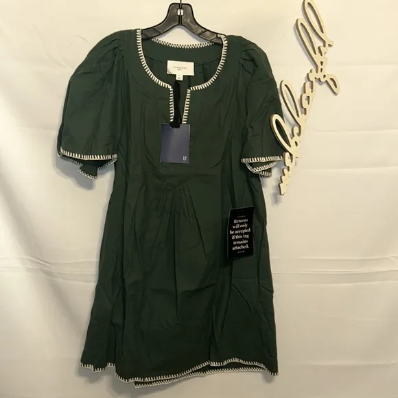 POMANDER PLACEGreen Stitch Finley Flutter Sleeve Dress