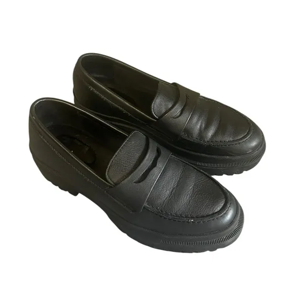 Portland Leather Goods' Patina Collection Zoe Chunky Loafers Black Size 7.5 / 38