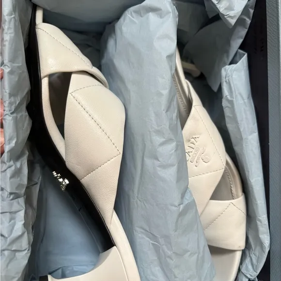 Prada quilted leather sandals with kitten heels 36.5