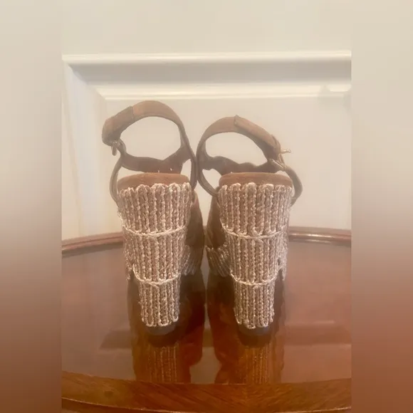 Prada Suede Leather Jute 70s Style Platform Sandals
