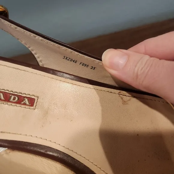 Prada Womens Brown Wedge Sandals, Size 35