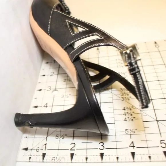 Prada Womens Size 7.5 38 Leather Heeled Slingbacks Pointed Toe Italy Made Shoes